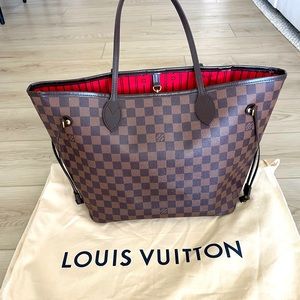 Authentic Louis Vuitton Neverfull MM Damier Ebene Tote Bag